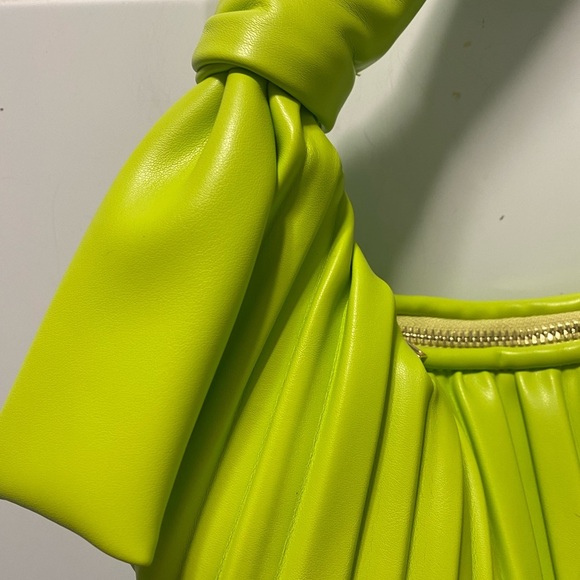 Madison West Green Pleated Shoulder Bag - Picture 10 of 10